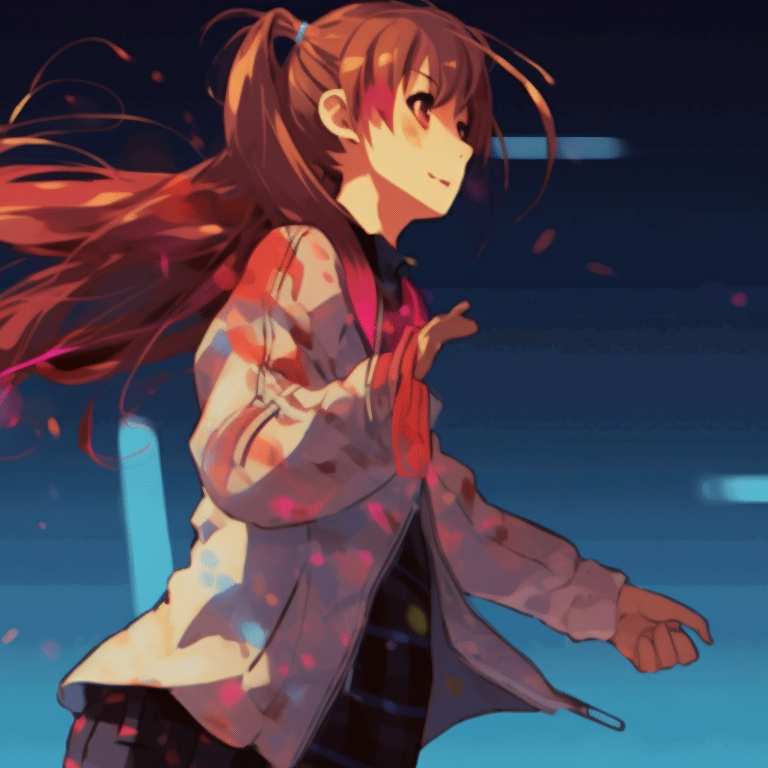 Two characters in vibrant attire, dynamic effects and lively poses. inspirational matching gif pfp pfp for discord.