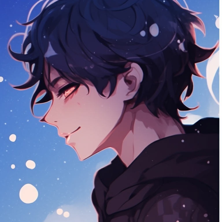 Two characters illuminated by lantern lights, vibrant colors with a traditional Japanese motif. classic matching anime pfp for couples pfp for discord.