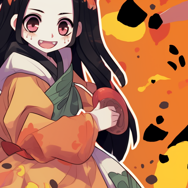 Zenitsu and Nezuko standing together, soft lighting and inky shadows, framed against a night sky. zenitsu and nezuko matching costumes pfp for discord.