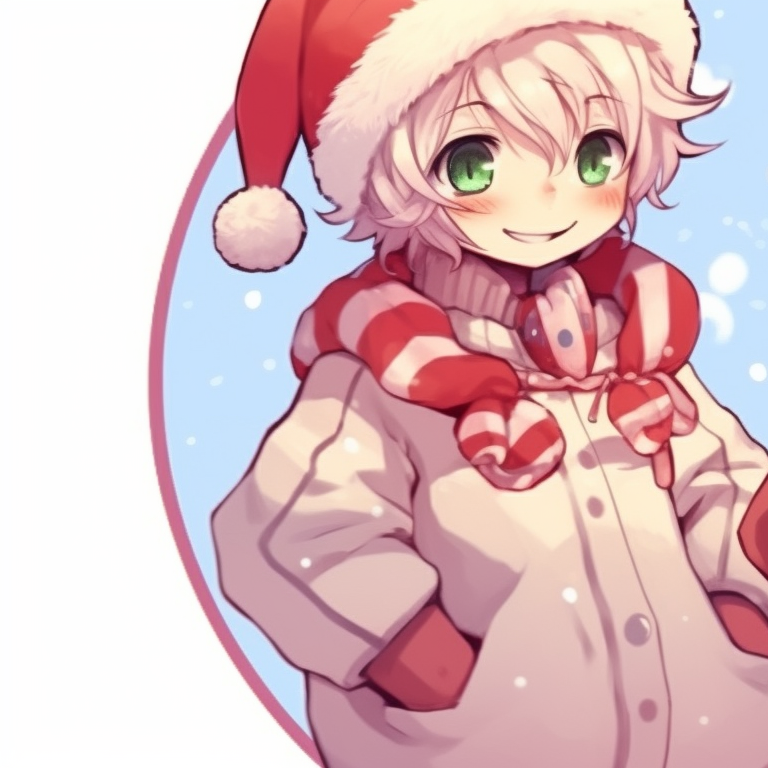 Two characters against a snowy backdrop, soft colors and longing looks shared between them. ideal christmas pfp matching themes for school pfp for discord.