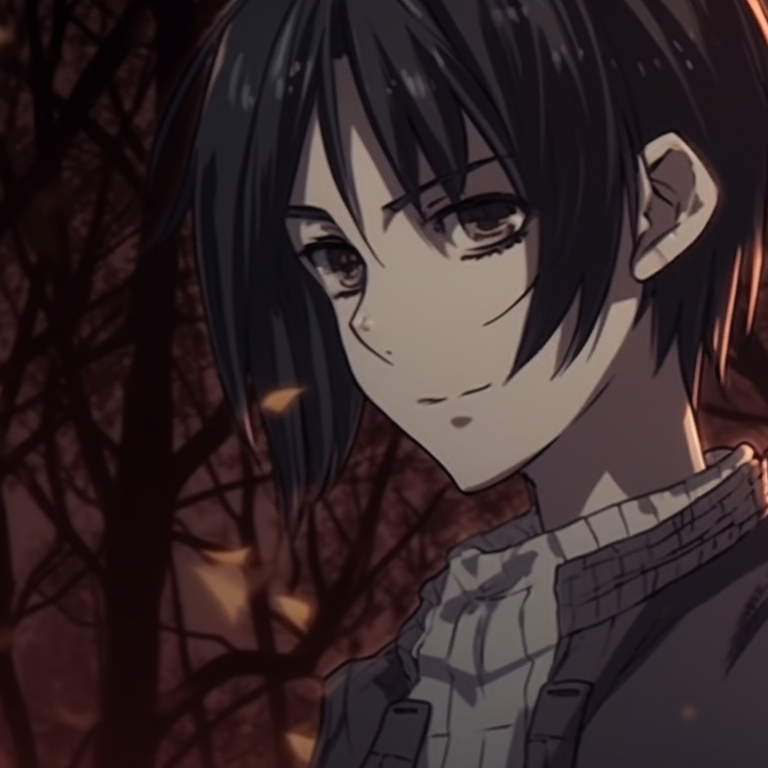 Eren and Mikasa in gothic costumes, intense eyes and deep, contrasted colors. unearth eren and mikasa matching pfp halloween theme ideas pfp for discord.