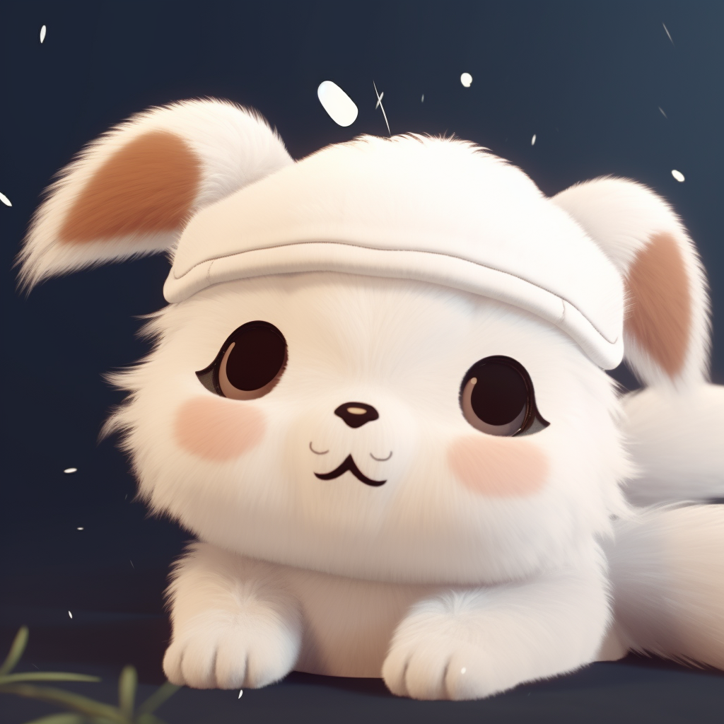 Anime style bunny with expressive eyes and fluffy fur. animated animal pfp collection