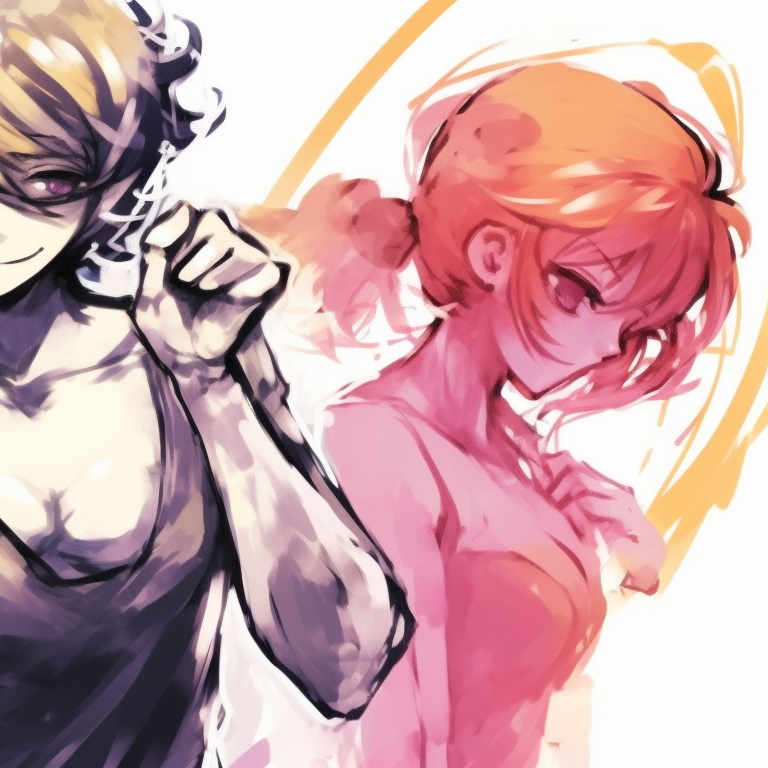 Three characters with magical auras, mystical symbols and pastel colors. unique matching trio pfp ideas pfp for discord.