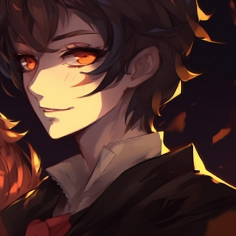 Characters holding identical pumpkins, in costumes and a large moon in the backdrop. halloween themed couple pfp ideas pfp for discord.