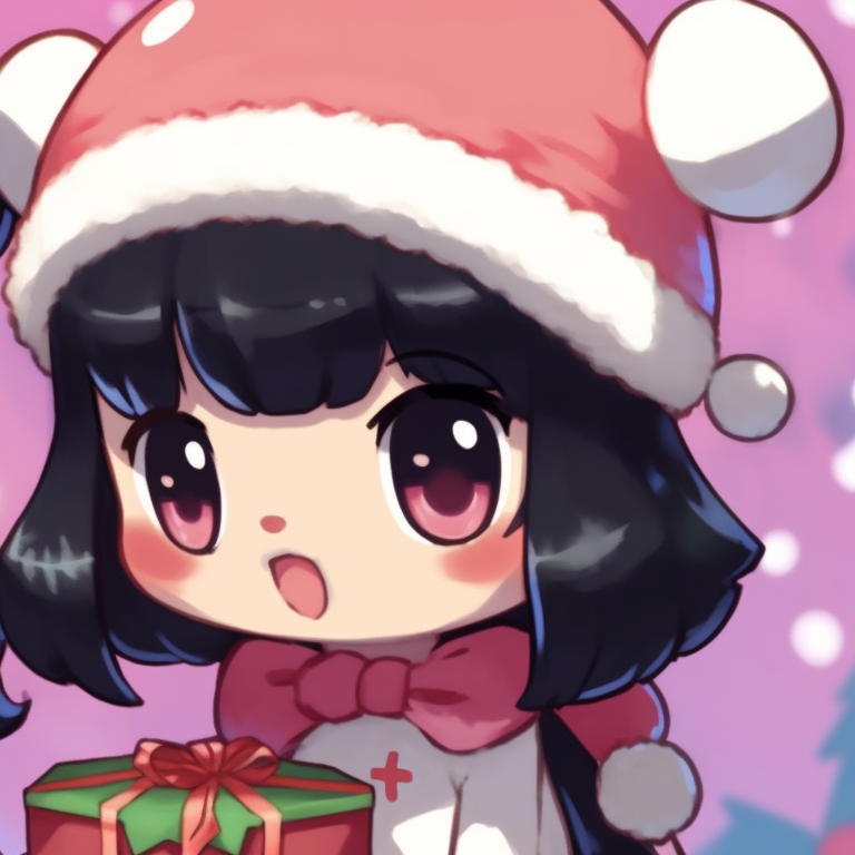Characters singing carols, emotive expressions with detailed clothing design. matching kuromi christmas pfp themes pfp for discord.