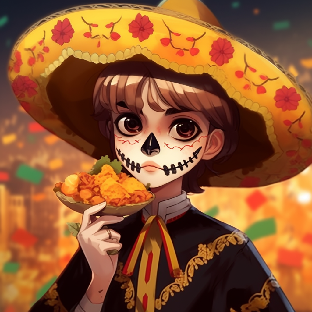 An anime wrestler in luchador mask, rendered with dynamic lines and bold color contrast. awesome mexican anime pfp concepts pfp for discord.