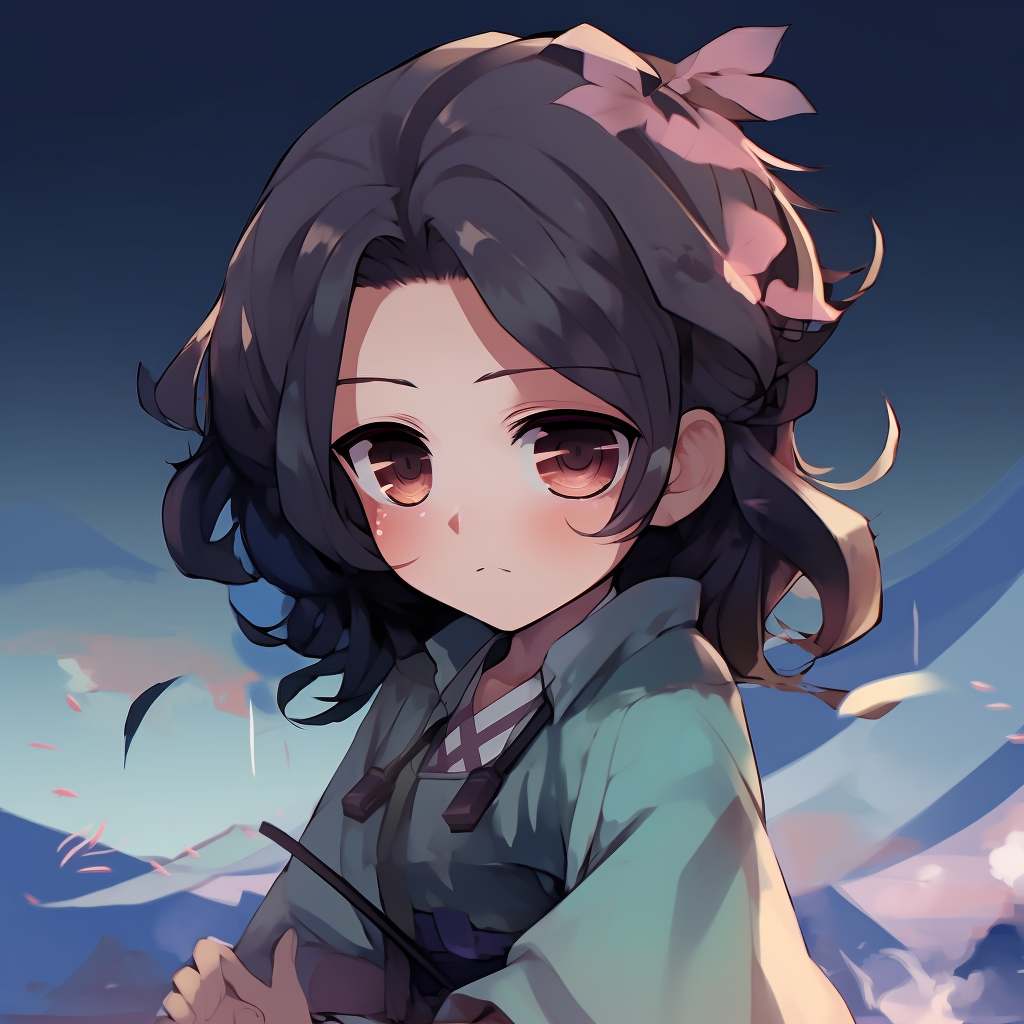 A themed Tanjiro with cherry blossom details, utilizing soft hues and intricate artwork. cute anime pfp artworks