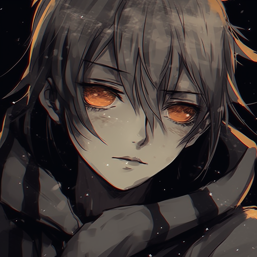 Naruto depicted in a grunge art style, with muted colors and cross hatched shadows. creative anime grunge pfp concepts pfp for discord.