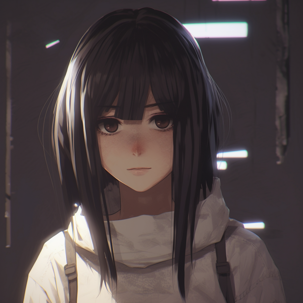 Mikasa Ackerman in a thoughtful pose, monochrome tones with intricate details. high-quality anime sad pfps