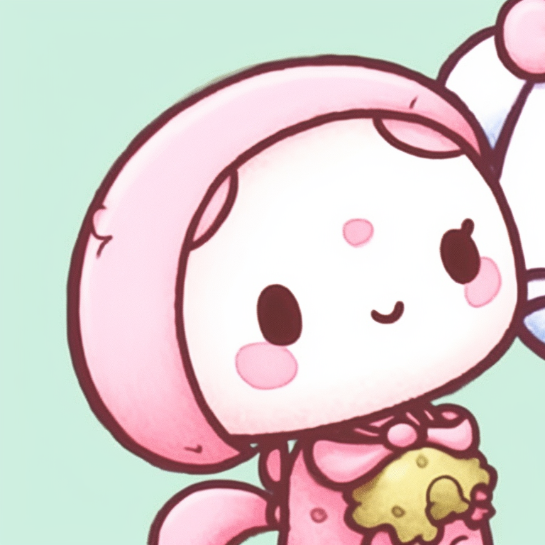 Three characters, Hello Kitty, Keroppi and Pochacco, bright colors with detailed outlines. stylish matching sanrio pfp pfp for discord.