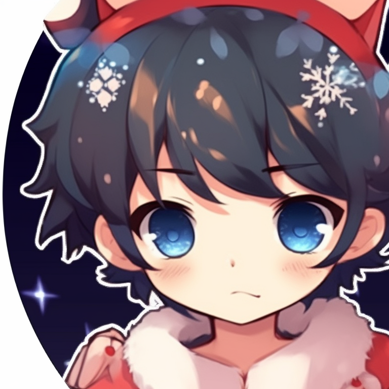 Identical catboy characters, nostalgic Christmas motifs and bold outlines. catboy inspired matching christmas pfp pfp for discord.