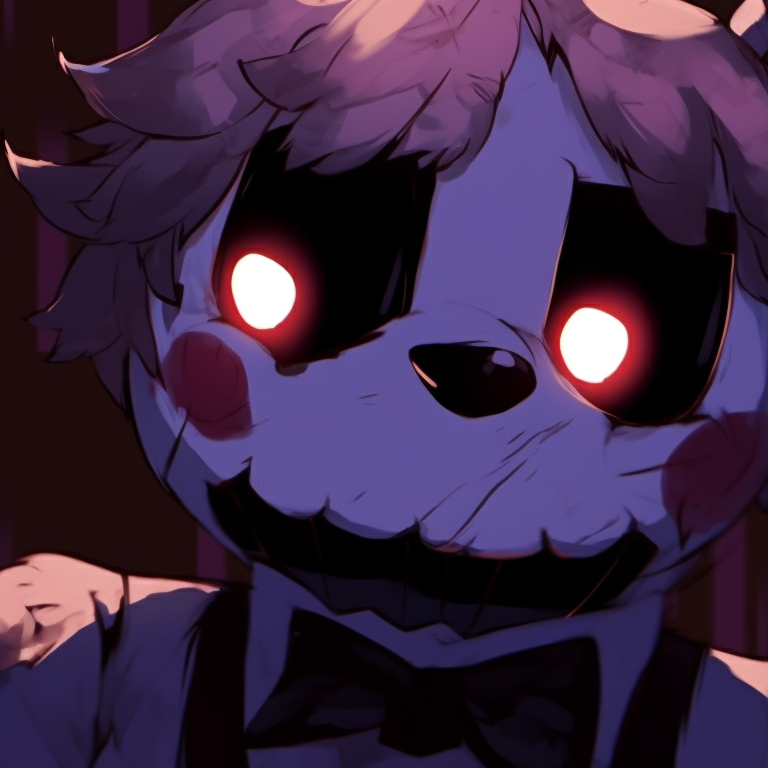 Two characters in dreaded animatronic forms, dark tones and eerie shadows. variety of fnaf matching pfp pfp for discord.