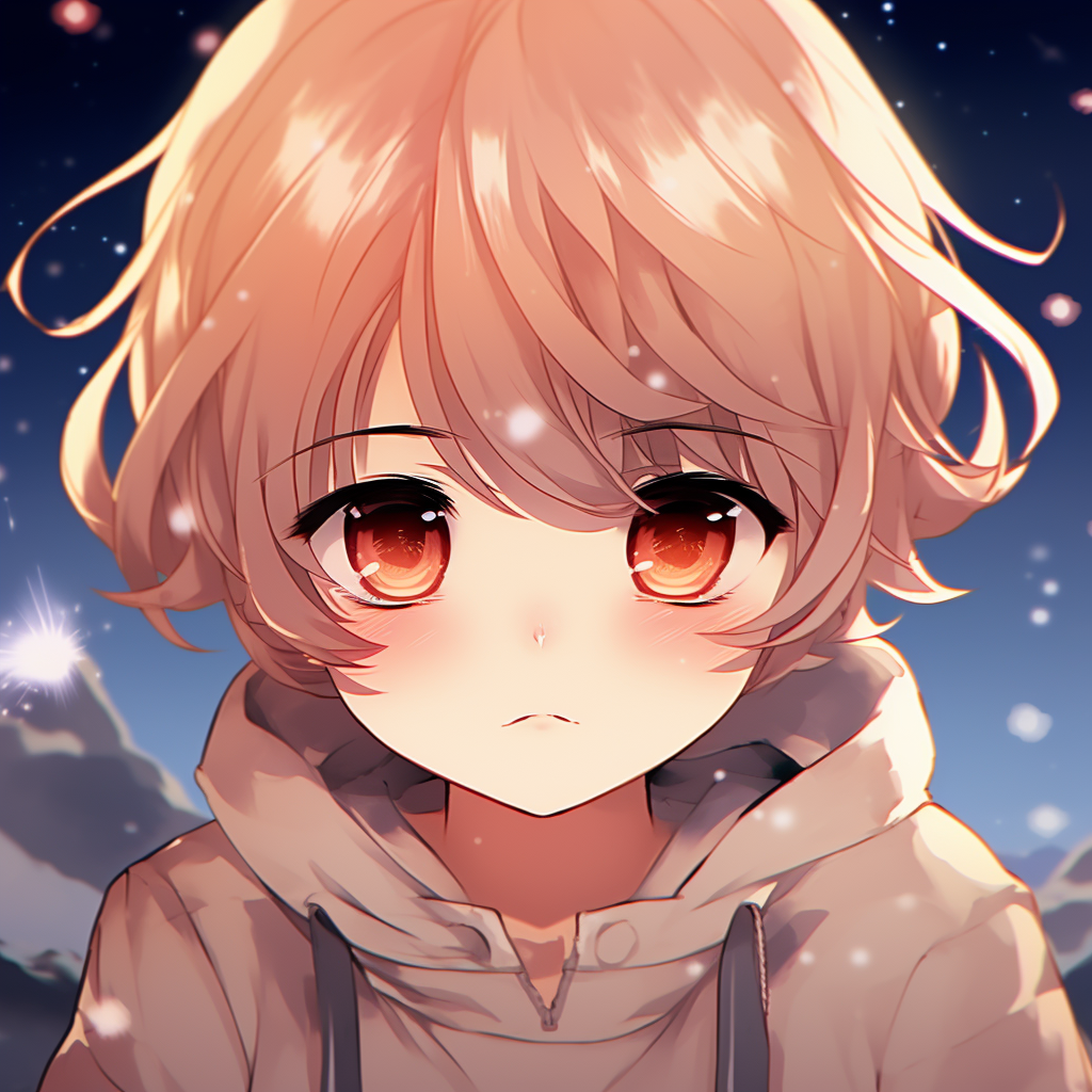 Chibi style anime boy profile, exaggerated cute features and soft colors. anime pfp cute collections pfp for discord.
