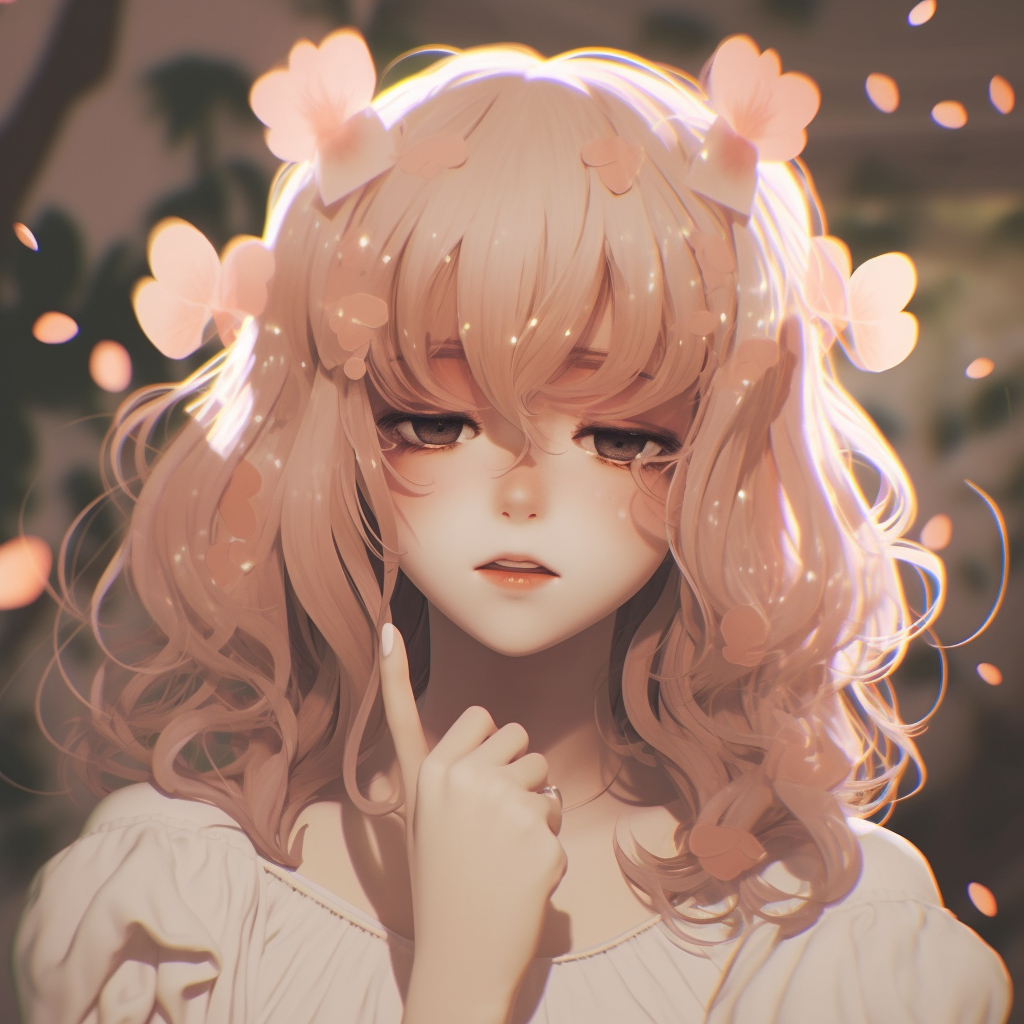Shoujo style anime character with intricate hairstyles and intricate dress details in the profile. enchanting aesthetic cute anime pfp pfp for discord.