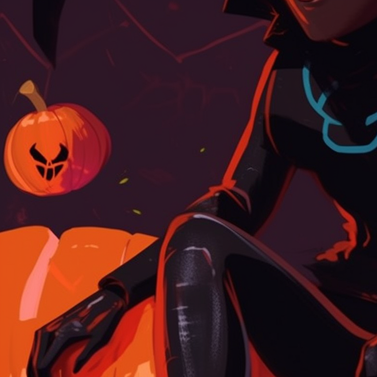 Gwen and Miles against a starlit Halloween night, with brooding colors and subtle lighting. gwen and miles halloween theme matching wallpapers pfp for discord.