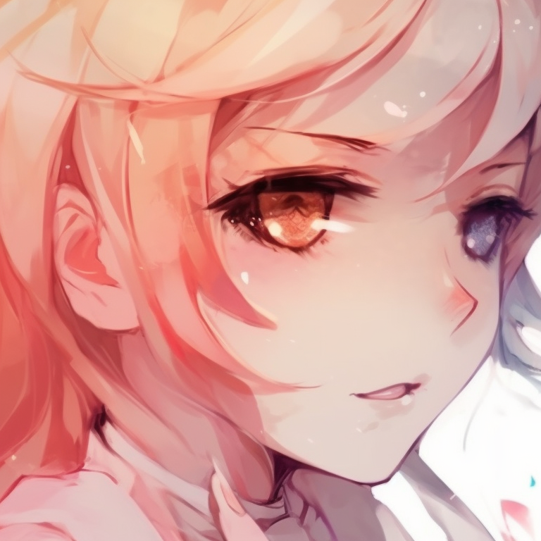 Two anime girls, dazzling color combinations and cheerful expressions, sharing an umbrella. vibrant anime girl matching pfp pfp for discord.