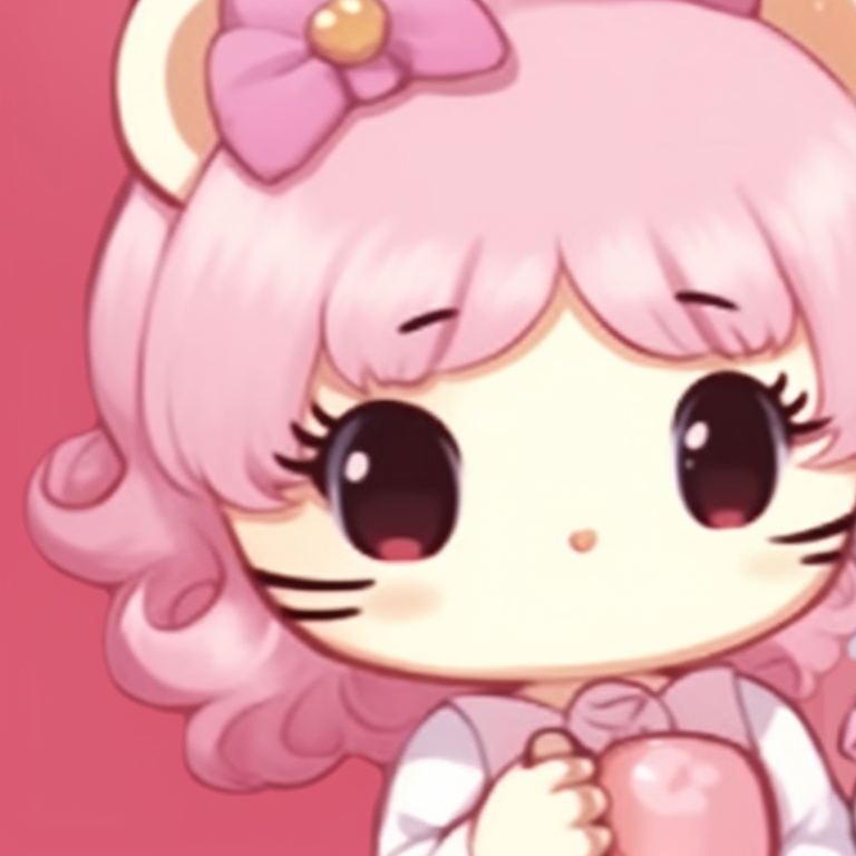 Hello Kitty along with an anime character, endearing smiles against a lively backdrop. hello kitty and anime characters matching pfp pfp for discord.