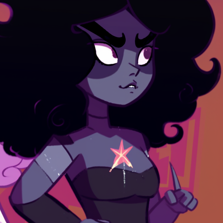 Two characters in matching witch costumes, rich colors and elegant design. steven universe halloween special icons pfp for discord.