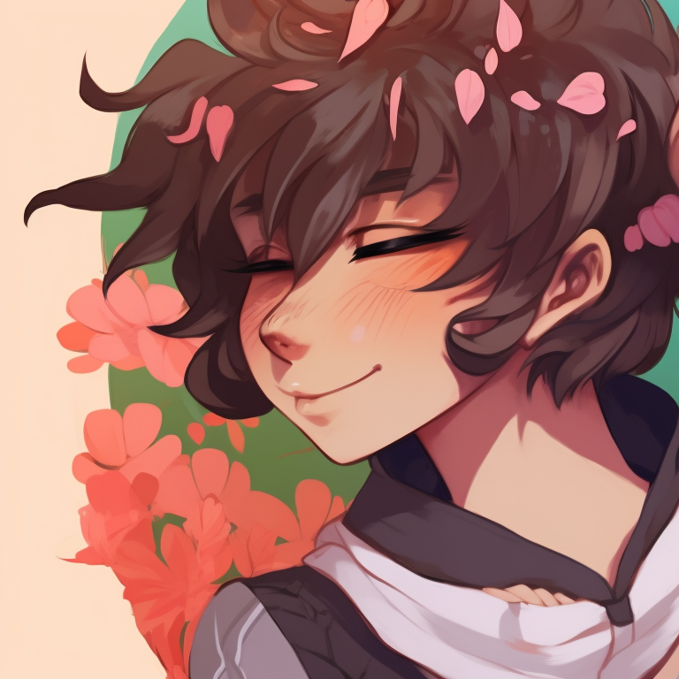 Anthropomorphic characters framed within a floral heart, pastel tones and detailed flora. furry matching pfp examples pfp for discord.