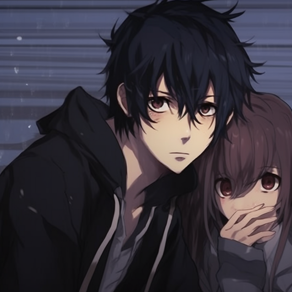 An anime character offering a creepy glare, intense eyes, and a stark color contrast. anime pfp sus character snapshots