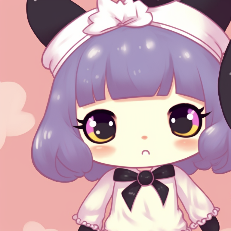 Melody in a fairy costume, Kuromi in a witch costume, magical aura and intense expressions. melody and kuromi matching pfp halloween theme ideas pfp for discord.