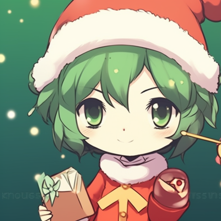 Two characters with matching candy cane accessories, soft shading and pastel color theme. cute matching christmas pfp cartoon pfp for discord.