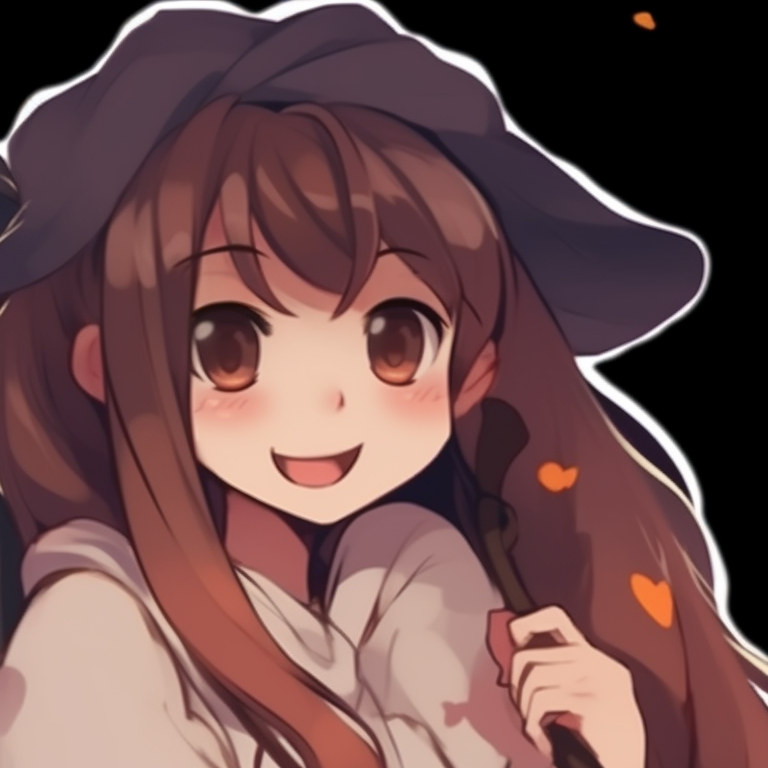 Characters under a twilight sky, dark outlines against the setting sun, enigmatic gaze. unique halloween matching pfp pfp for discord.