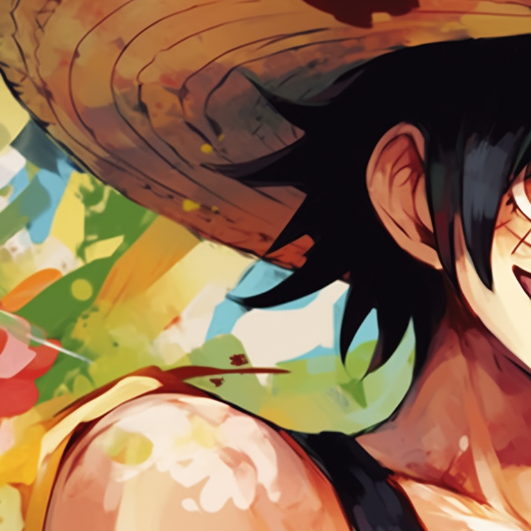 Two characters with straw hats, standout hat details and colorful backgrounds. one piece matching pfp inspiration pfp for discord.