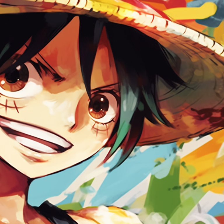 Two characters with straw hats, standout hat details and colorful backgrounds. one piece matching pfp inspiration pfp for discord.