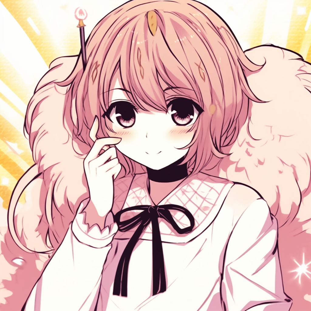 Cardcaptor Sakura holding her magic wand, vivid colors and romantic style. manga anime pfp for girls pfp for discord.