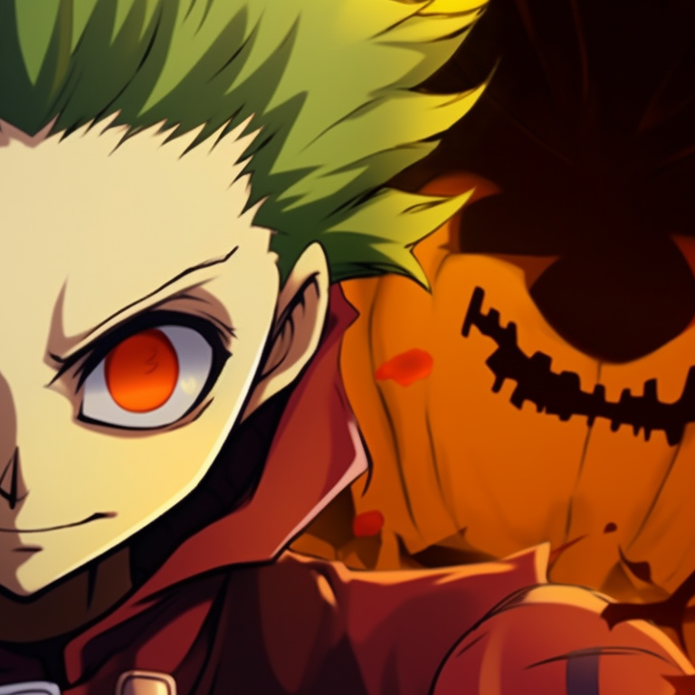 Two characters with spider-themed elements, profile picture with minimalistic style and cold colors. hunter x hunter matching pfp halloween theme ideas pfp for discord.