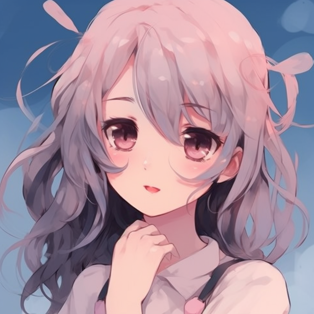 A profile picture showcasing an adorable shoujo girl, accents of sparkling eyes and sweet expressions. cute anime profile pictures for girls pfp for discord.