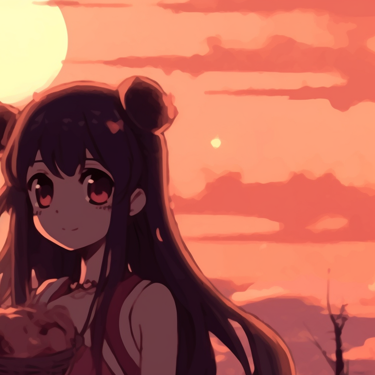 Two characters sharing a moment under an umbrella, emphasizing the strong contrast between the characters and the rainy backdrop. heartfelt matching pfp gif pfp for discord.