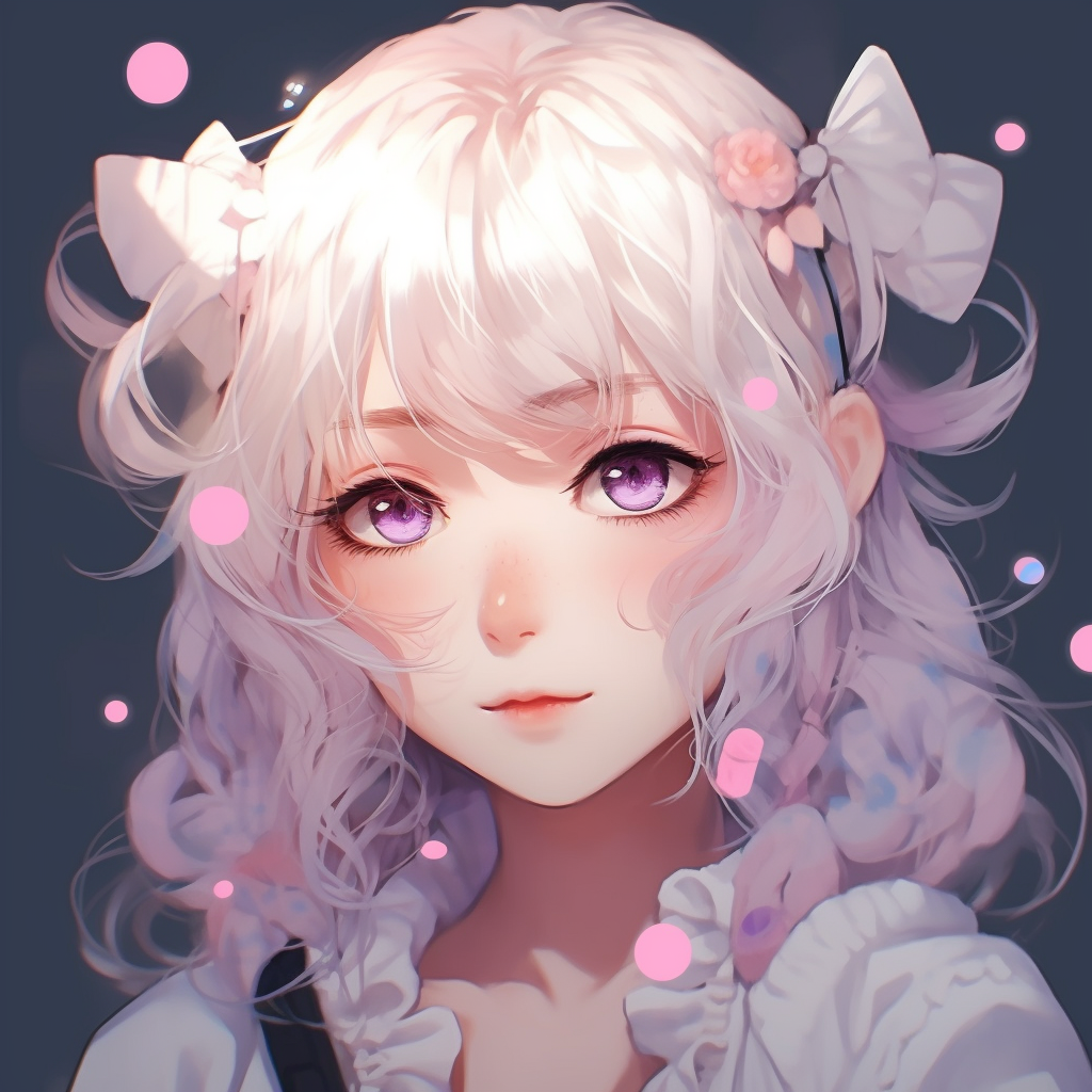 Close-up of an anime girl with stylized eyes, focused details and contrasting colors. anime girl pfp aesthetics anime pfp