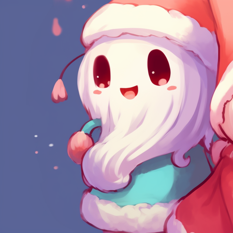 Two ghost characters, earthy tones and snowy background, singing Christmas carols with a music sheet unique matching cute ghost christmas pfp pfp for discord.