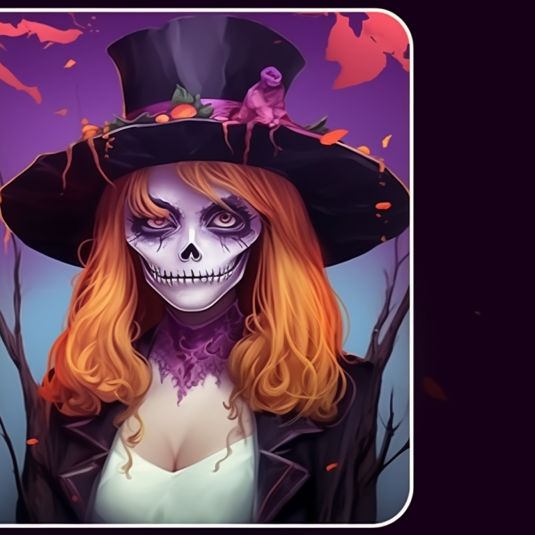 Two characters in witch costume, set against the backdrop of the midnight sky, with broomsticks by their side. halloween theme matching pfp creation pfp for discord.