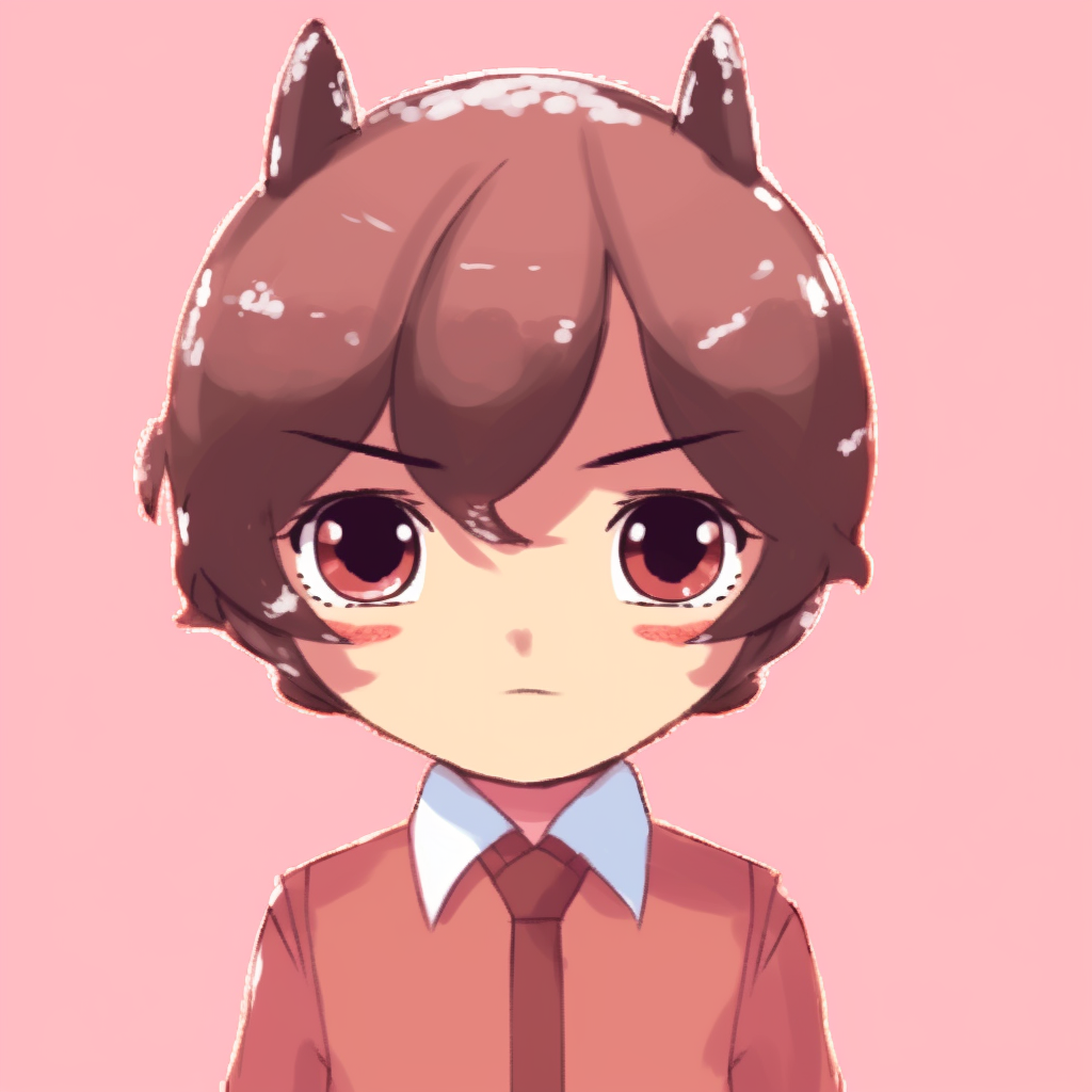 An anime school boy in his school uniform, defined with angular lines and bold colors. cute cartoon pfp for school pfp for discord.