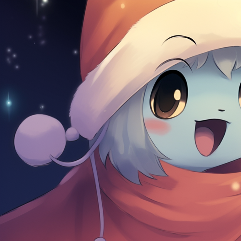 Two ghost characters singing carols, soft pastel colors under a starry night backdrop. animated matching christmas pfp ghost moments pfp for discord.