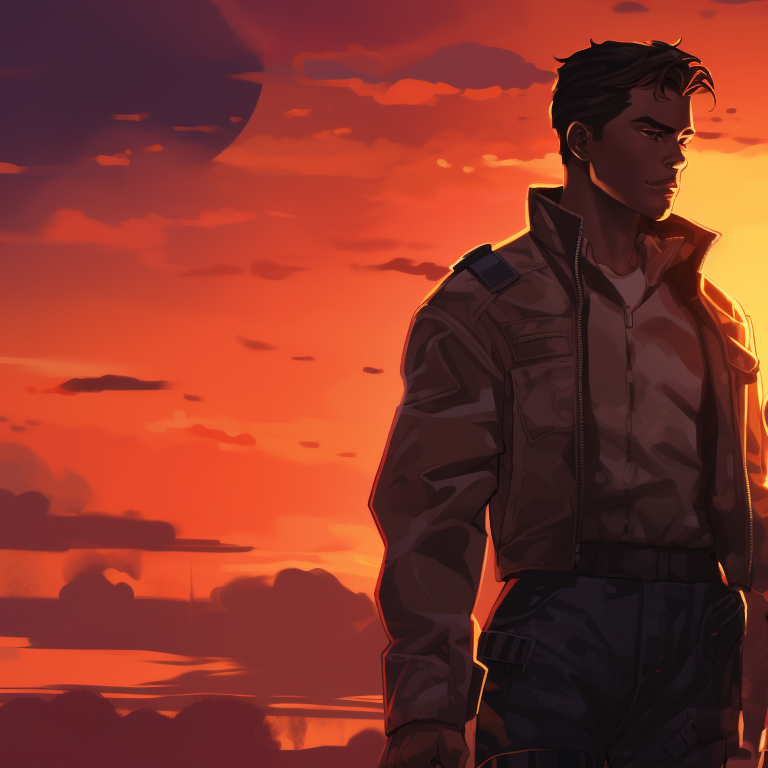 Two characters under a sunset sky, warm tones, preparing for a strike. valorant matching pfp styles pfp for discord.