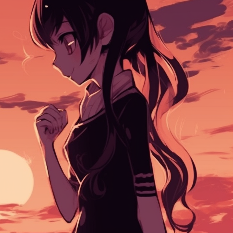 Two characters harmonizing under twilight, cool color spectrum, dreamy aesthetics fascinating match for 2 friends' pfp pfp for discord.