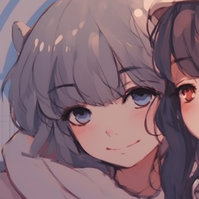 Two characters in matching maid outfits, pastel colors and fun poses. matching pfp ideas for best friends pfp for discord.