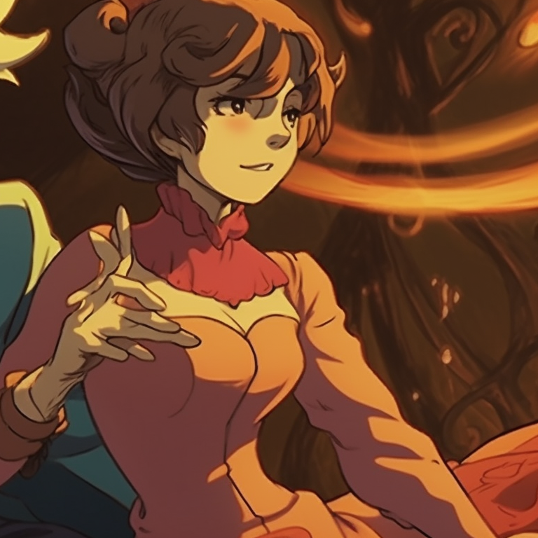 Howl and Sophie in masquerade masks, warm orange glow sets the Halloween mood. howl's castle halloween themed pfp collections pfp for discord.