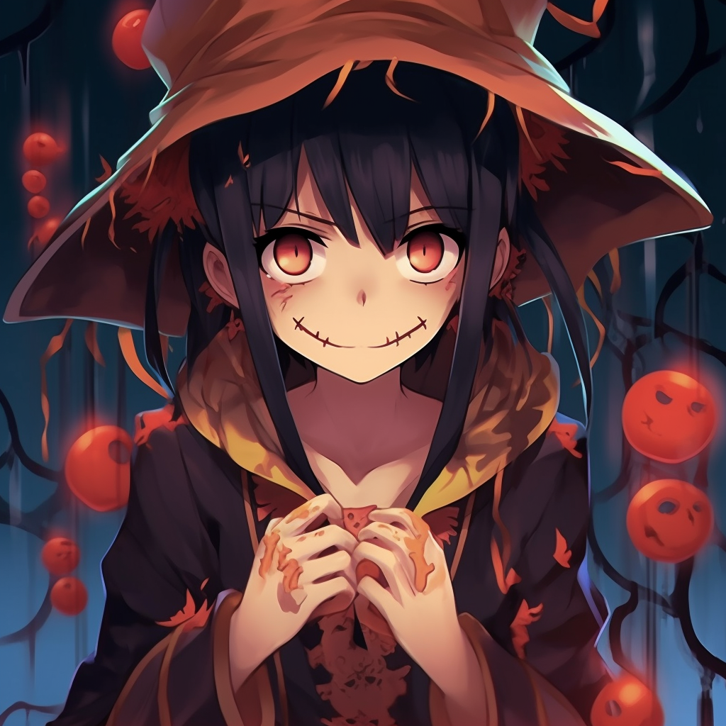 Halloween themed One Piece character, ghostly aura and spooky background. halloween anime pfp for boys