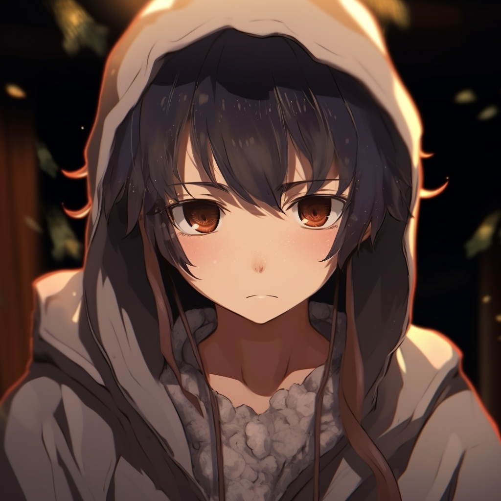 Anime boy attentively observing, done in a muted color scheme with subtle detailing. sus anime boy pfp imagery