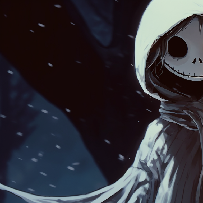 Two characters holding a demonic candycane, intense red contrasted with spectral white. spooky christmas matching pfp designs pfp for discord.