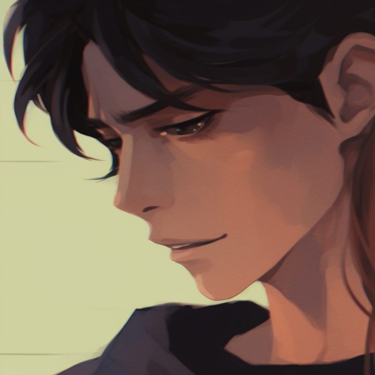 Two characters, coy smiles and light colors, subtly leaning towards each other. pfp matching non-anime couples pfp for discord.