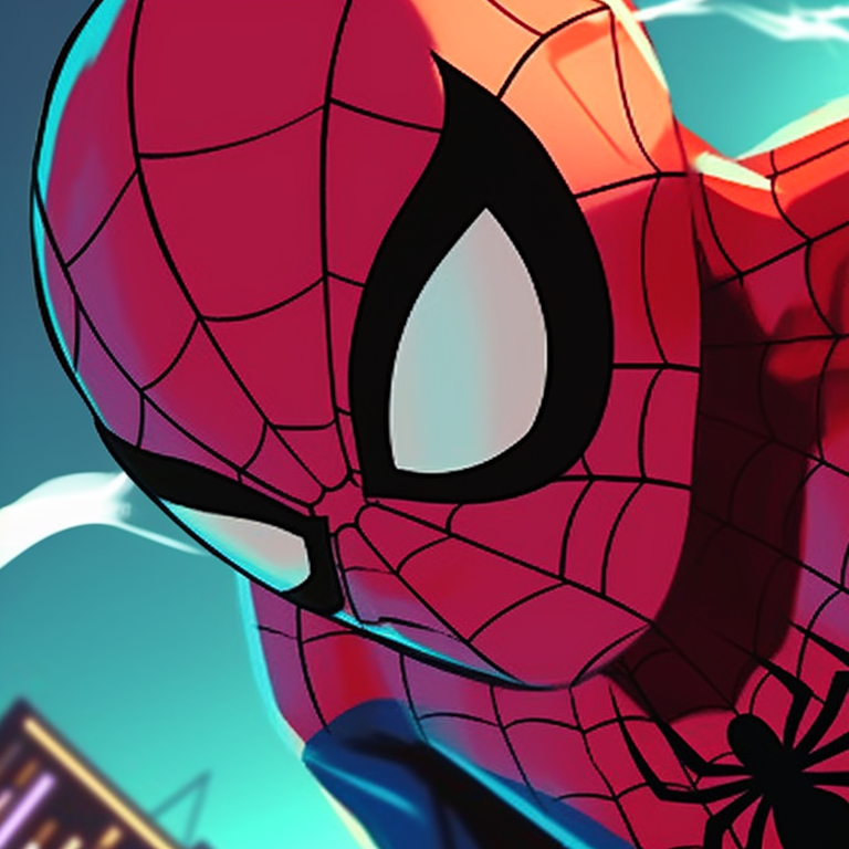 Two Spiderman characters connected by a web, bold lines and dramatic expressions. cartoon matching spiderman pfp pfp for discord.