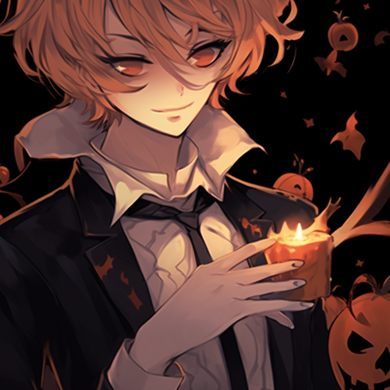 Two characters, sinister smirks and hollow eyes, back-to-back with an ominous glow surrounding them. jjk matching pfp halloween theme ideas pfp for discord.