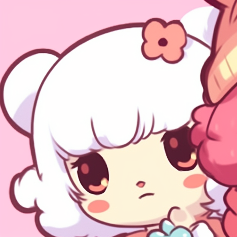 Two Sanrio characters, contrasting colors, cute expressions with a shared theme. sanrio classic matching pfp pfp for discord.