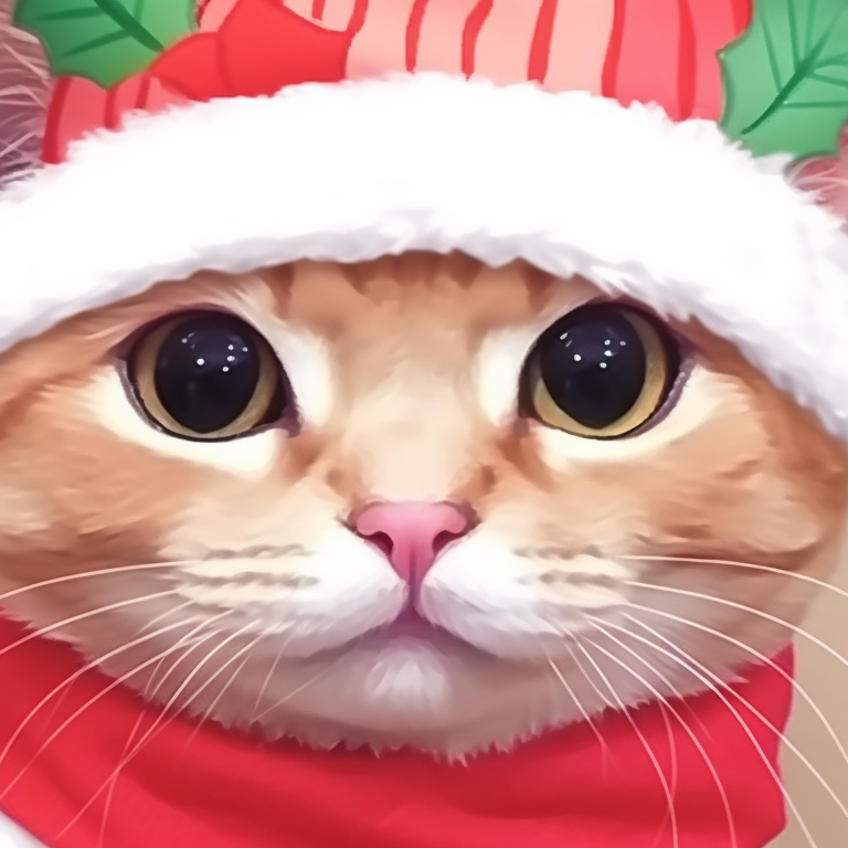 Two cats merrily ringing jingle bells, sparkling snow and falling snowflakes in the backdrop, with a vivid color palette of blues and whites. adorable matching cat pfp christmas visuals pfp for discord.